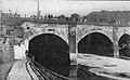 The original Barton Aqueduct, shortly before its demolition in 1893[15]