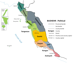 Location of Bushehr province