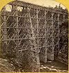 A portion of the original Portage Bridge in 1864