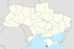 Map of Ukraine with Sevastopol highlighted