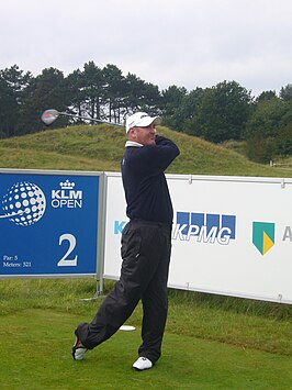 Lee James tijdens de KLM Open op de Kennemer, 2008