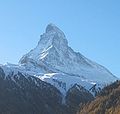 Matterhorn im Herbst 2003. Usiicht vun der Ost- an Nordwand