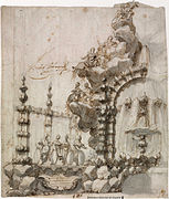 Ephemeral architecture project for the entry of Felipe V in Madrid (February 18, 1701), by Teodoro Ardemans.