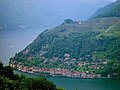 Panorama rigardo al Vico Morcote kaj la Lago de Lugano