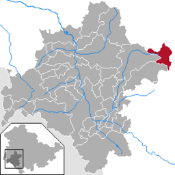 Läget för kommunen Oberhof i Landkreis Schmalkalden-Meiningen