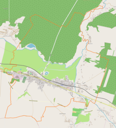 Mapa konturowa Ćmielowa, na dole po prawej znajduje się punkt z opisem „Wióry”