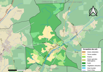 Carte des infrastructures et de l'occupation des sols de la commune en 2018 (CLC).