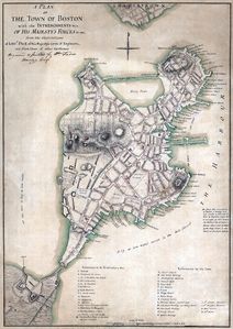 Map of 1775 military installations in Boston