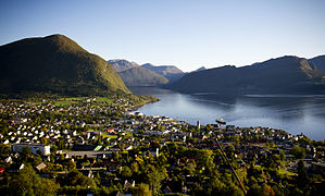 Utsikt over Volda sentrum