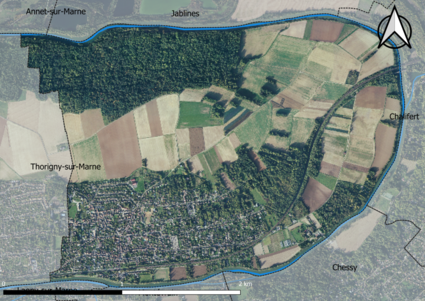 Carte orhophotogrammétrique de la commune.