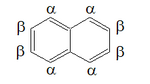 posizioni alfa e beta sul sistema naftalenico