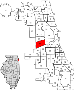 Location within Illinois and within the city of Chicago