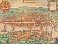 1581 depiction of Zürich (north is left)