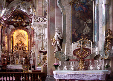 Wallfahrtskirche Birnau avec putto (au centre)[2] à Überlingen, Germany