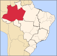 Map of Brazil highlighting the state