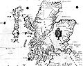 1580 Carte of Scotlande showing Hyrth (i.e. Hirta in St Kilda) at left and Skaldar (Haskeir) to the north west