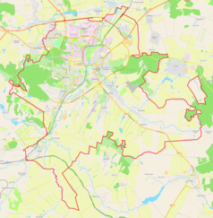 Mapa konturowa Sarańska, blisko centrum u góry znajduje się punkt z opisem „Mordowija Ariena”