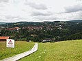 Blick von der Bergstation in die Betonrinne der Bahn