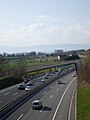 A9 on Lausannen pohjoispuolella 6-kaistainen