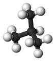 Ball and stick model of isobutane