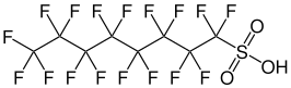 Structuurformule van perfluoroctaansulfonzuur