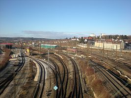 Gleisanlagen von der Wallstraßenbrücke aus gesehen