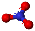 Ball-and-stick model of the nitrate ion