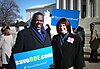 A pro-choice rally on the steps of the Supreme Court