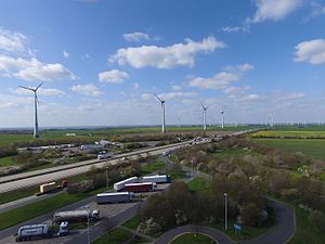 Windpark Stößen von der Raststätte Osterfeld aus gesehen