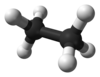 Ball and stick model of ethane