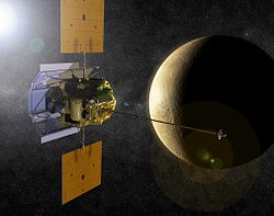 The MESSENGER spacecraft.