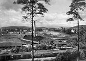 Utsikt over fabrikkbygningene ved Bryn Teglverk i Østensjøveien i Oslo Foto: Anders Beer Wilse, 1933 / Oslo Museum (byhistorisk samling)