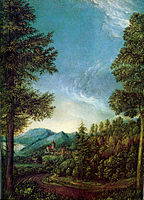 Albrecht Altdorfer, Donaulandschaft mit Schloss Wörth, um 1522