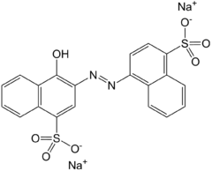 Structuurformule van azorubine