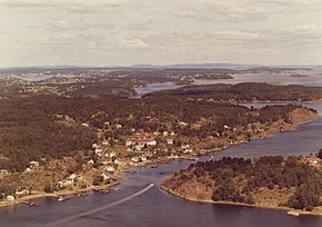 Luftaufnahme von Årøysund aus den 1970er-Jahren