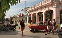 Eclectic architecture in a Camajuani street