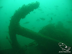 One of the anchors on the wreck