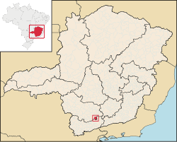 Location of São Tomé das Letras in the State of Minas Gerais