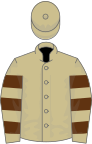 Beige, brown hooped sleeves