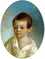 Pouchkine enfant (huile sur métal de Xavier de Maistre)