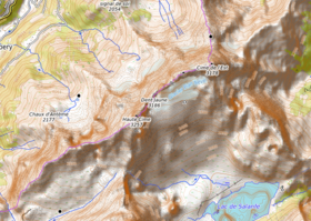 Carte topographique des dents du Midi.