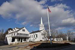 Church and rotary in the town center