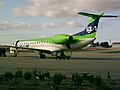 ERJ145 de Lagunair estacionado en el aeropuerto de Valladolid.