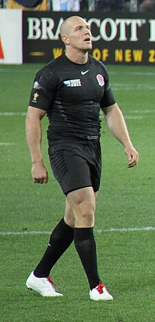 Mike Tindall na zápase v roce 2011