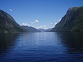 View of the Veafjorden with Osterøy to the left