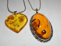 Pendants made of amber.