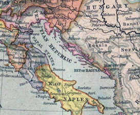 La República de Venecia en 1560 y la Albania veneciana alrededor de Cattaro (Kotor)