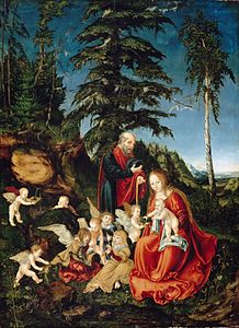 Lucas Cranach il Vecchio, Riposo durante la fuga in Egitto, 1504, Gemäldegalerie, Berlino