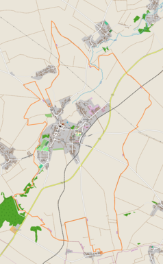 Mapa konturowa Białej, w centrum znajduje się punkt z opisem „Szonowice”