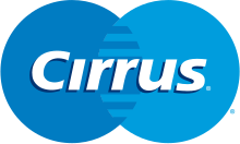 Logo of Cirrus, the interbank network subsidiary, with a similar design to the MasterCard logo.